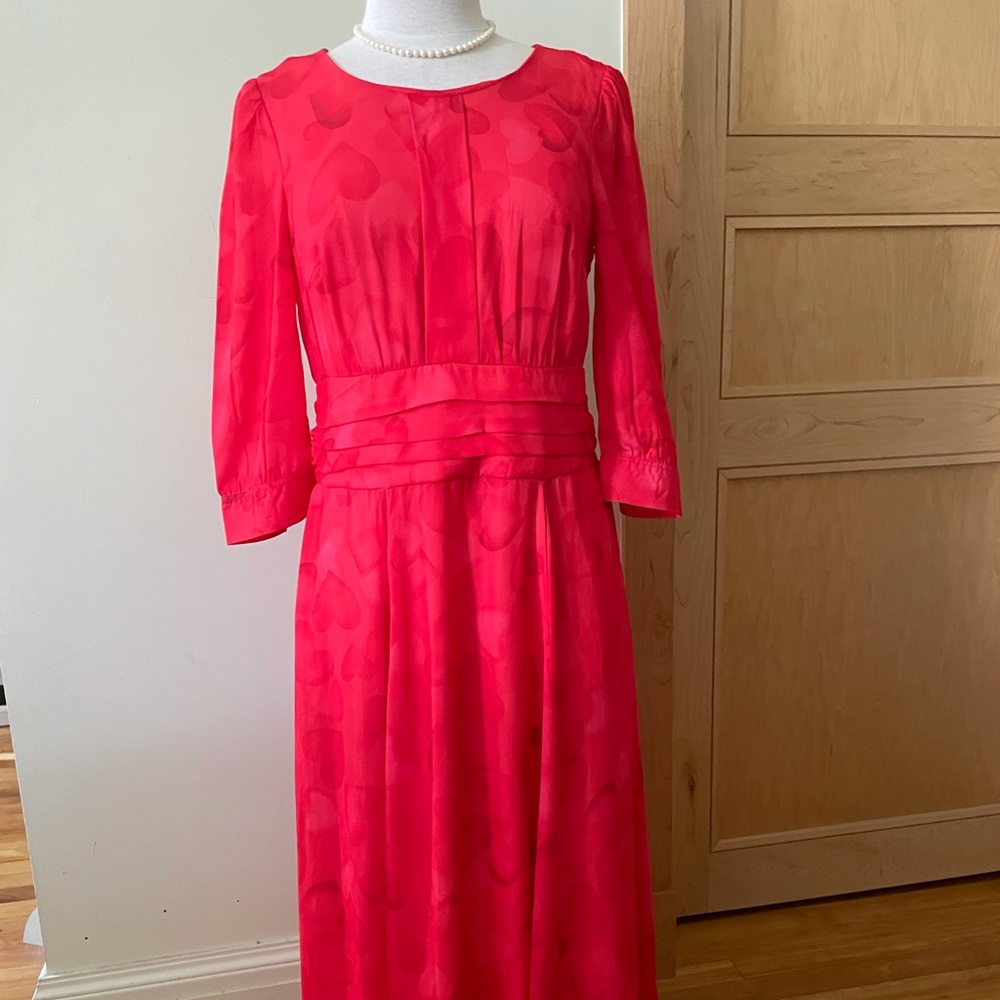 Red Hearts Long Dress, Size M